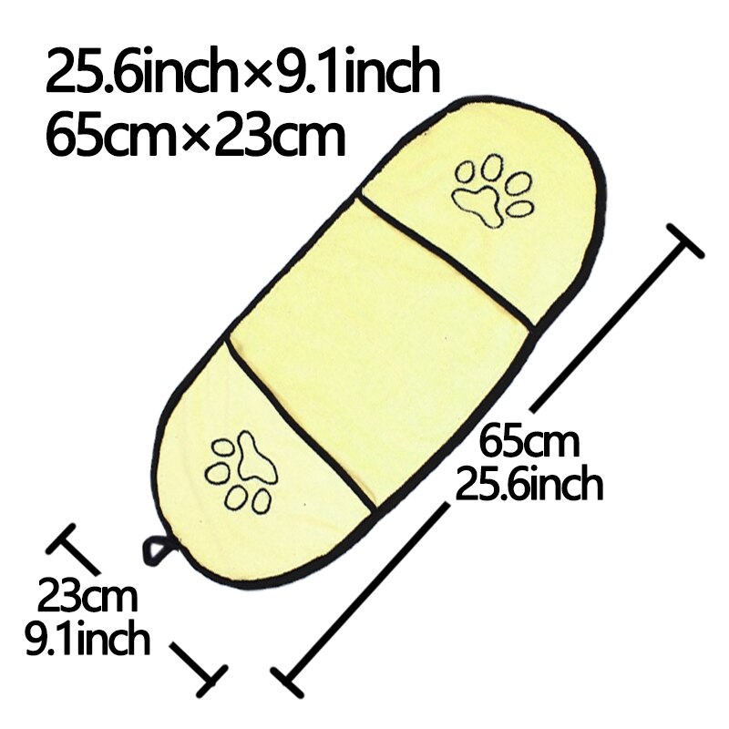 Serviette de bain en microfibre pour petit chat, Ultra absorbante, sèche-linge pour chiots et grands chiens, peignoir, couverture pour chaton avec poche: yellow