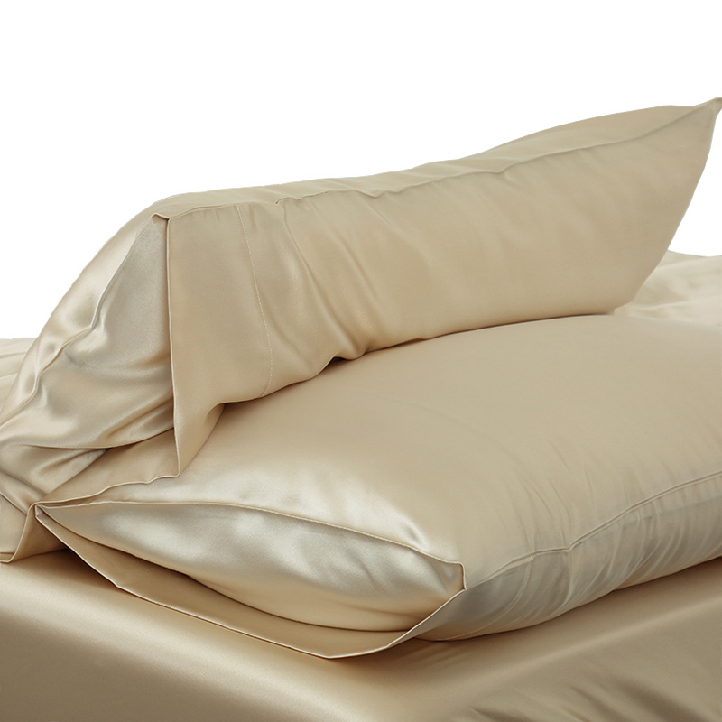 Skoin-Freundliche 1 PC Luxus Komfortable Weiche Seidige Satin- Kissen fallen Einfarbig Standard KÖNIGIN König Kissenbezug: Beige