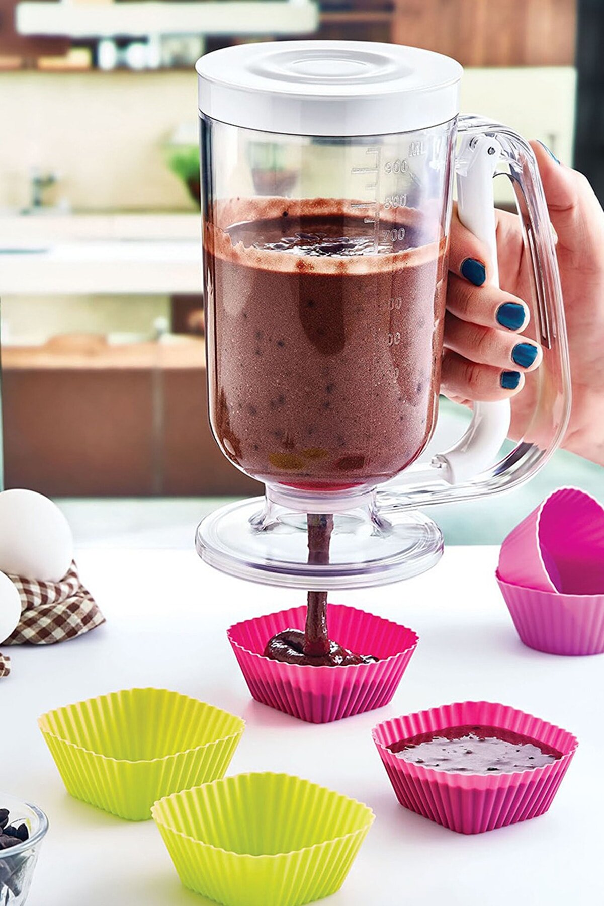 Practical Batter Dispenser Pancake cake Pancake Muffin Easy Pourer Container jug handle control practical dough dağıtıcır sauce dispenser kitchen