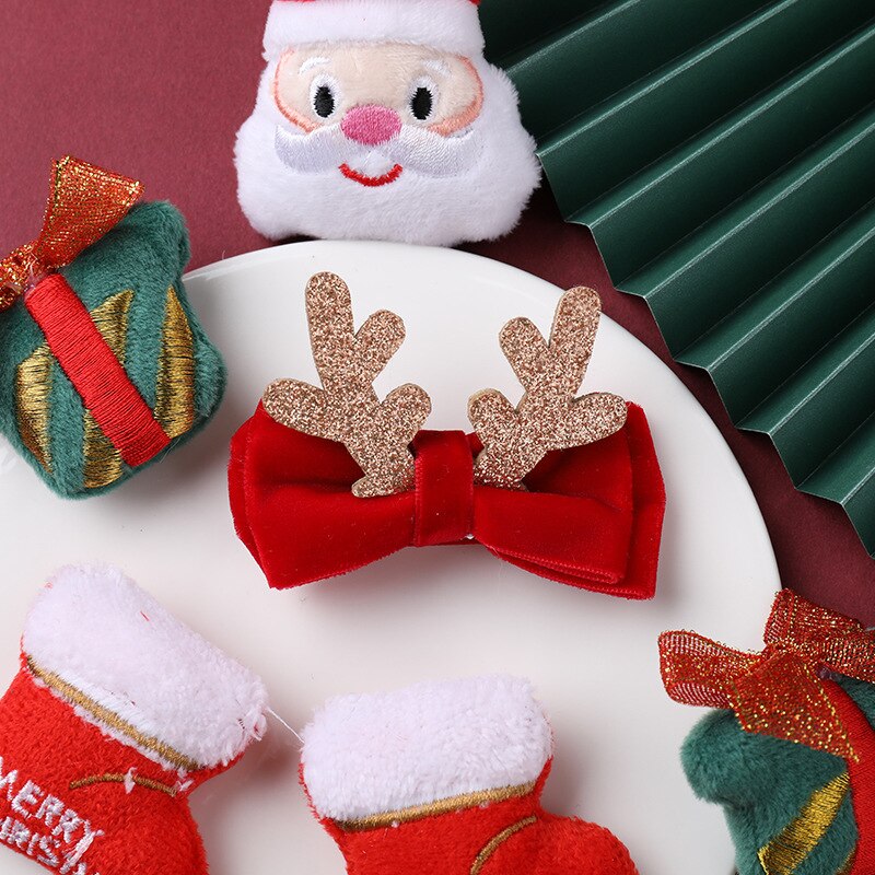 Mignon épingle à cheveux pince à cheveux pour filles bébé enfants épingles à cheveux joyeux noël épingles à cheveux femmes fête Barrettes cheveux accessoires chouchous: 07