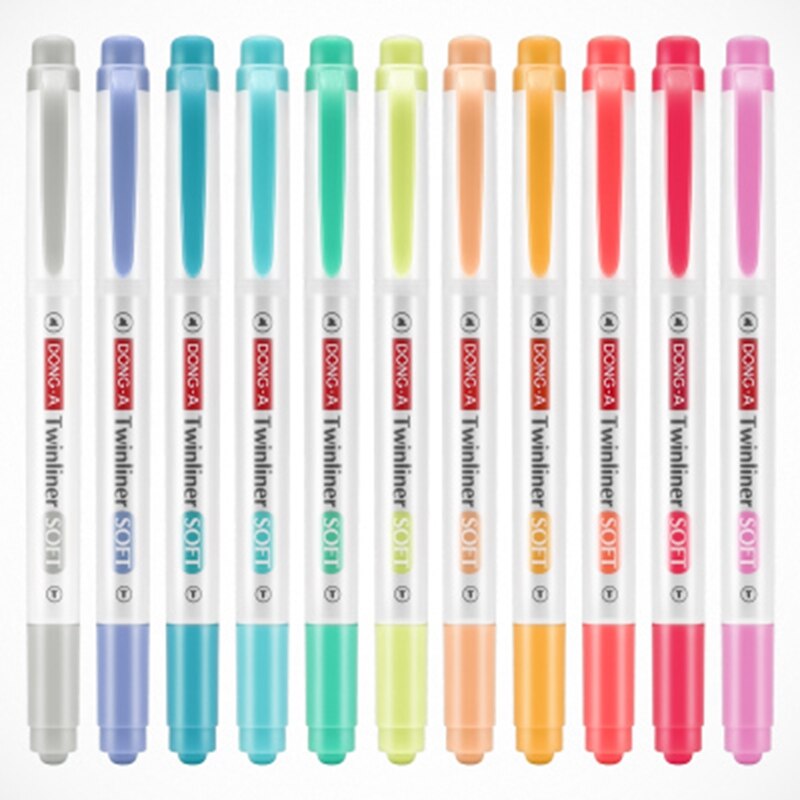 Korea dong-a pearl stick highlighter twinliner blød dobbeltfarvet tusch 12 farver