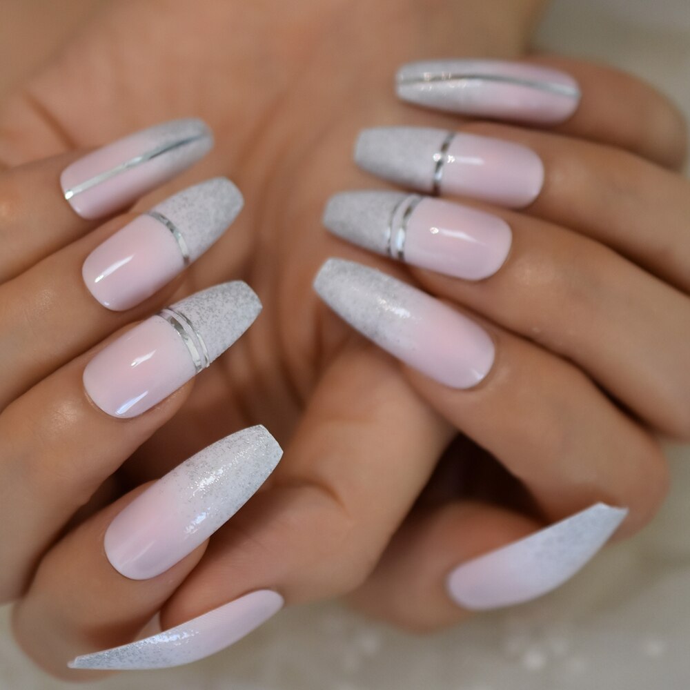 Cristal faux ongles pointus Strass Long Stiletto acrylique artificiel ongles Art conseils Strass manucure conseils 24: L5706