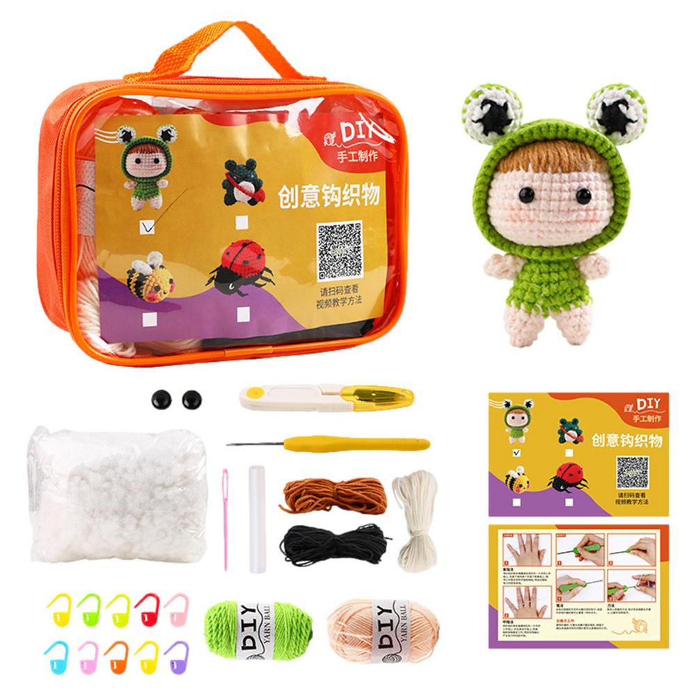 Woobles Crochet Kit For Beginners DIY Animal Woobles Crochet Kit For Beginners Knitting Kit With Easy Peasy Yarn Beginner Animal: transparent