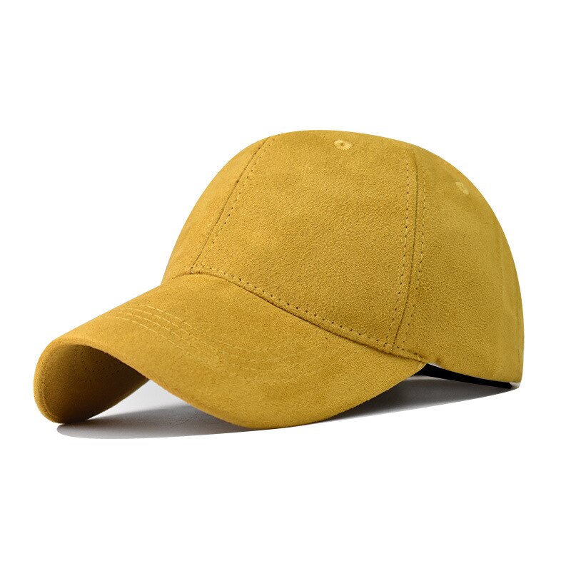 FS 2022 Grün Gelb Luxus Wildleder Baseball Hütte Für Männer Frühjahr Wilde schlicht Frauen Kappe Gekrümmten Traufe Warme Gesicht Kappen gorras hombre: Gelb Baseball Deckel