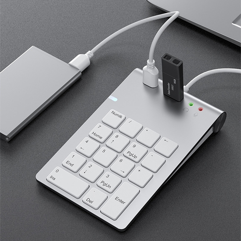 Przewodowa klawiatura numeryczna i HUB USB 3.0 Stacja dokująca z gniazdem 3,5 mm Dysk U Księgowość finansowa Kasjer Uniwersalna klawiatura cyfrowa