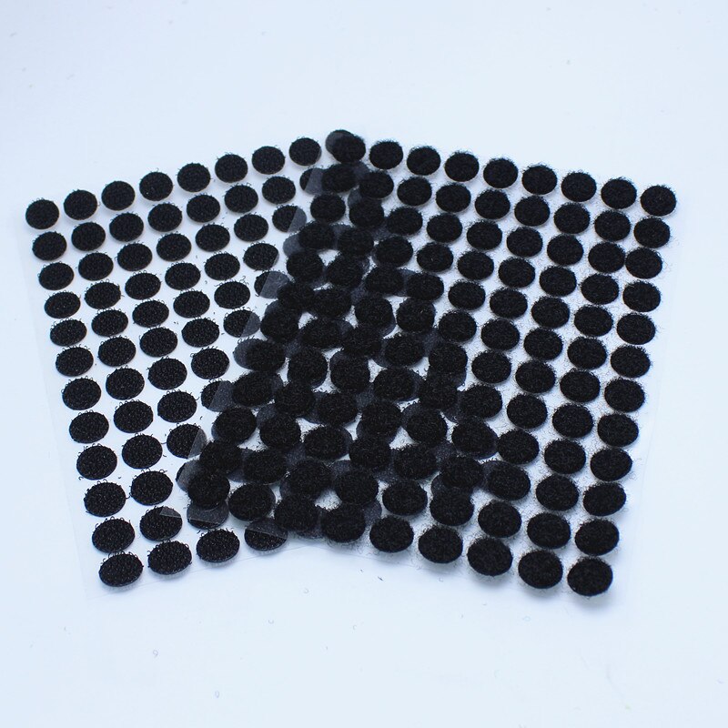 100 Pairs 10mm More color Magnetic Nylon Coin Sticker Double Sided Holes Hooks Loops Disc Round Pads Dot Fastener Tailors DIY: black