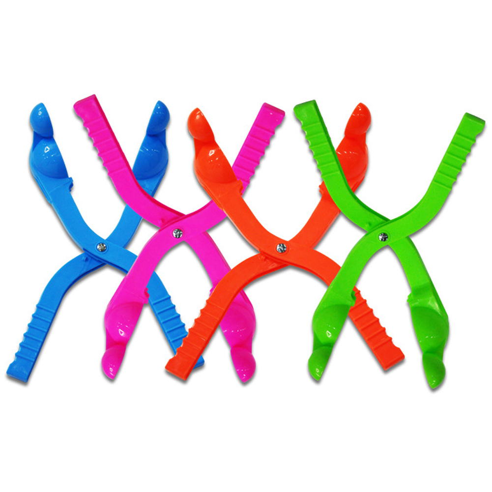 2PCS Cartoon Lustige Kinder Kampf Werkzeug Outdoor Maker Winter Sand Form Gelegentliche Farbe Schneeball Clip Spielzeug PP Kompakte