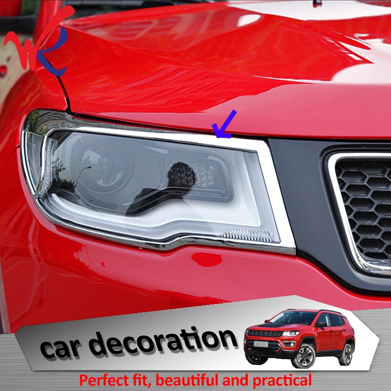 Loyalty for Jeep Compass ABS Chrome Front Light Lamp Headlight Cover Trim Decoration Car Accessories Auto Styling