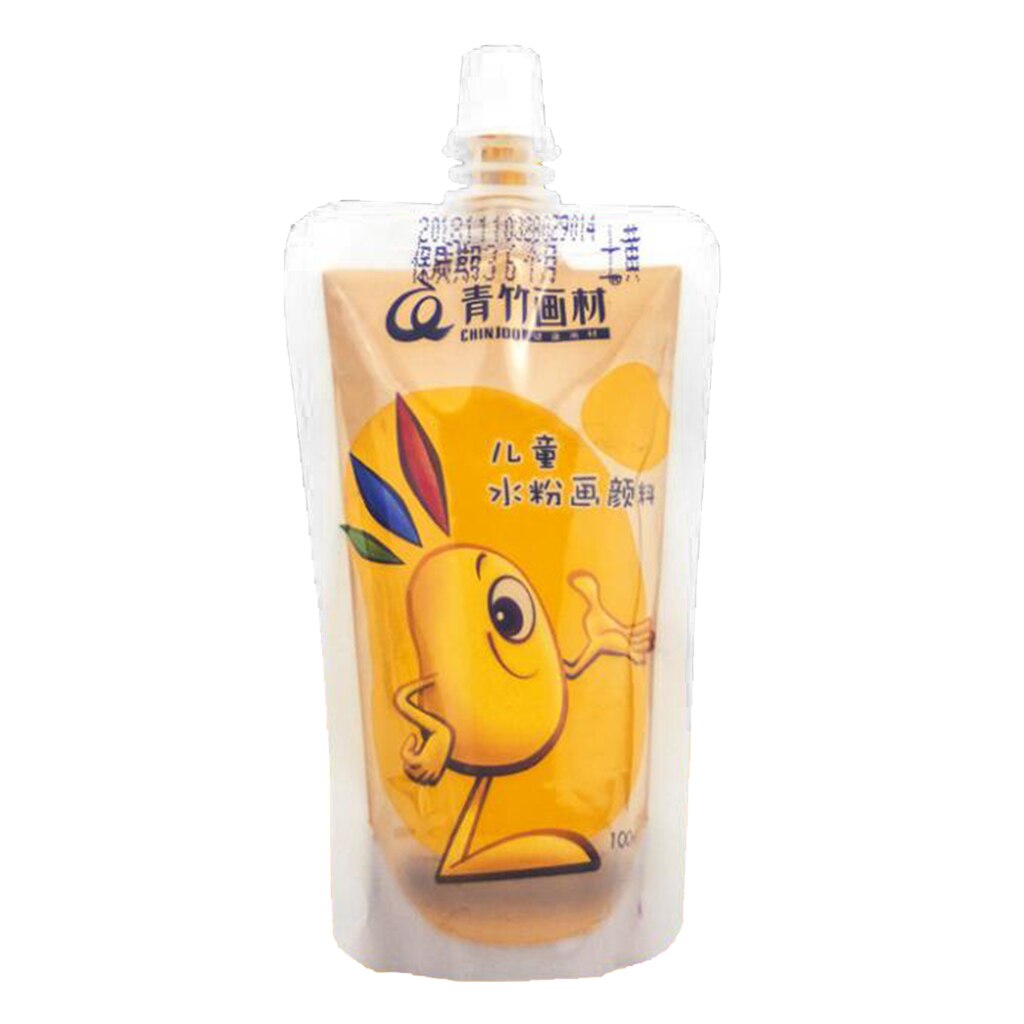Pinturas Gouache para niños, pigmentos no tóxicos, suministros de arte para pintar acuarela, lienzo, madera, pared, tela, 100ml: YELLOW