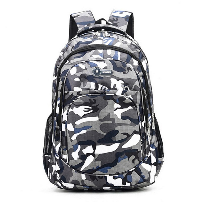 Mochila escolar impermeável para meninos e meninas, bolsa de 2 tamanhos para livros, camuflagem escolar infantil