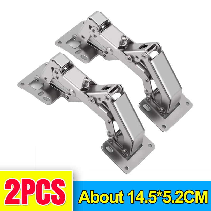 3/1PCS Steel Cabinet Hinges 175 Degree No-Drilling Hole Buffer Hinge Kitchen Cupboard Concealed Hinges Furniture Hardware Kit: Olive Green