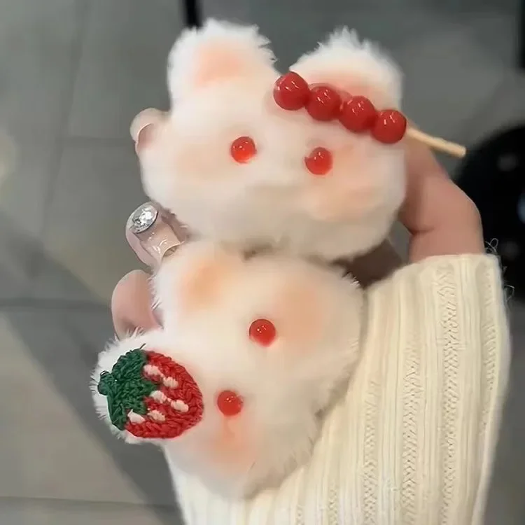 Hase Pelzigen Haar Schleife Haar Clip Weibliche Weiche Nette Rouge Kaninchen Haar Seil Schüler Pferdeschwanz Haarnadeln Mädchen Zubehör