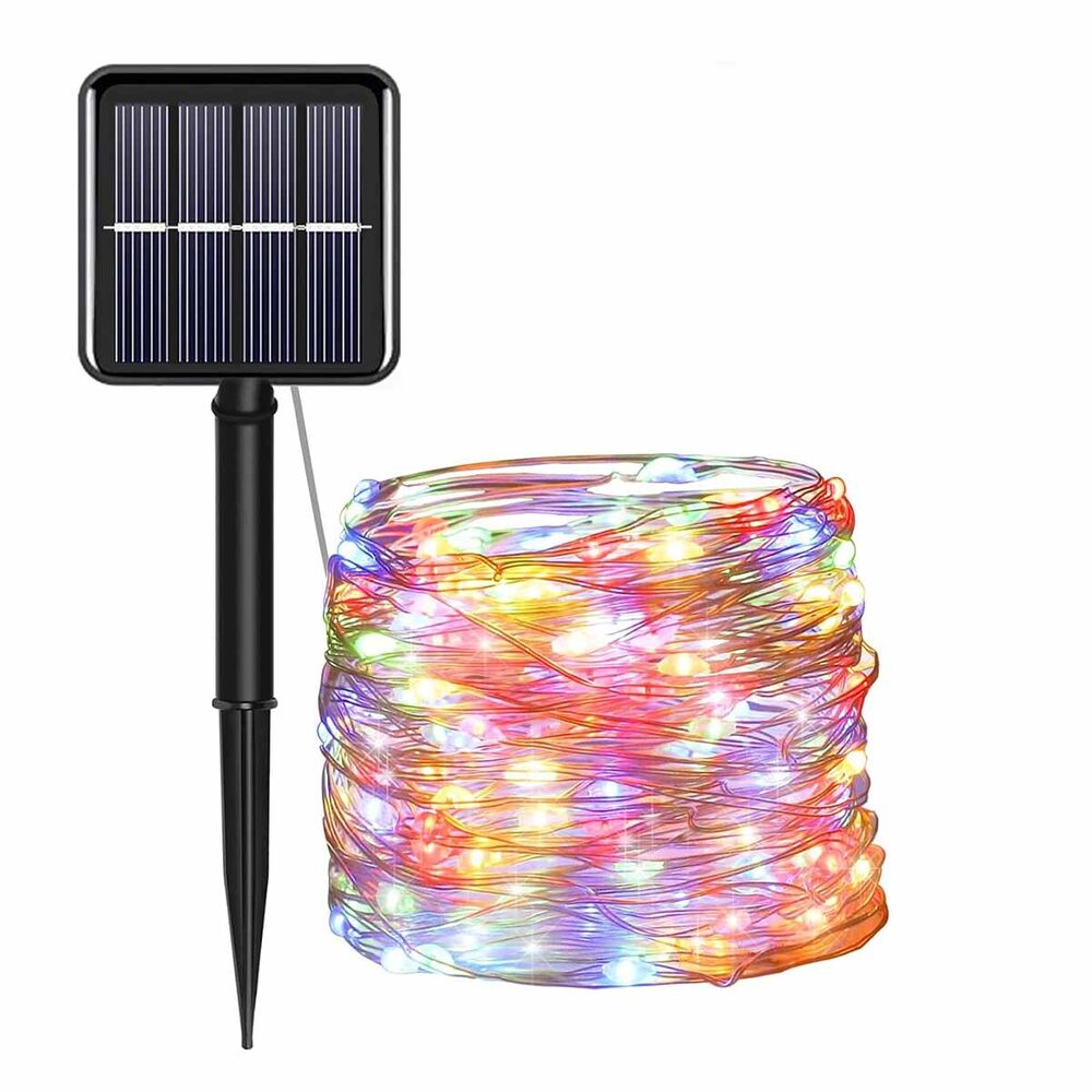 Guirnaldas de luces alimentadas por energía Solar de 12/22/32M, lámpara Solar de alambre de cobre de 300LED, luces de hadas impermeables IP65 para decoración del banquete de boda de Navidad: Verde / 16-20 W