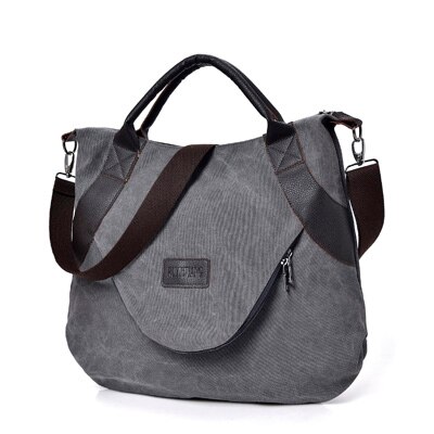 Bolsa de lona feminina com zíper, bolsa de ombro grande para mulheres, casual, sacola de compras, bolsa carteiro, para viagem, novo, 2021: Cinza