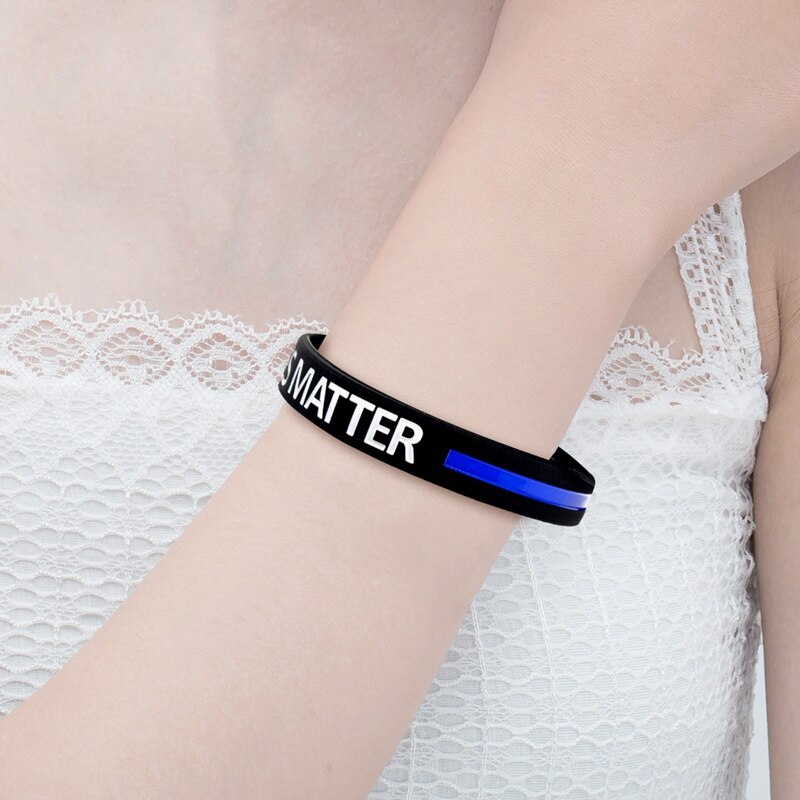 1Pc Blauw Leven Kwestie Polsband Black Silicone Rubber Armband & Armbanden Voor Mannen Vrouwen Naam Mode-sieraden: Default Title