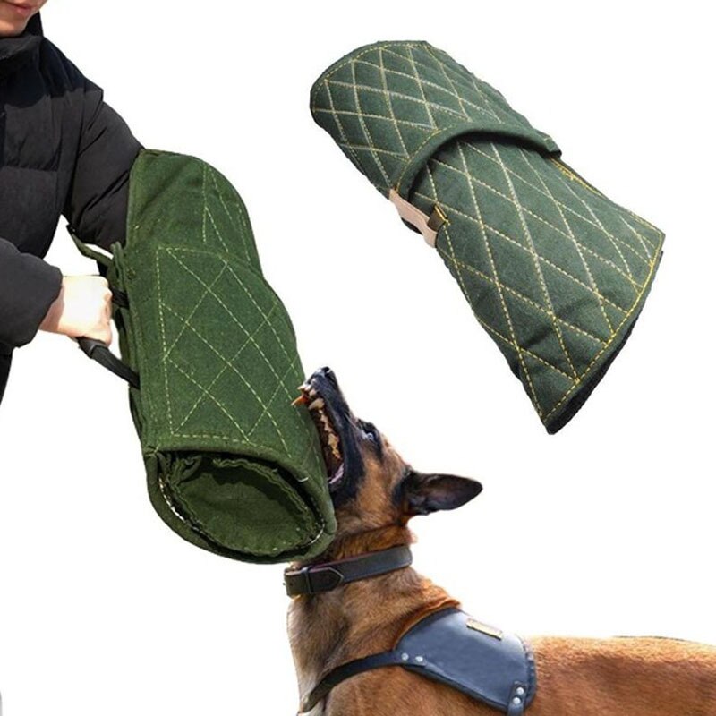 Dog Bite Sleeve Protector Portable Bite Sleeve Agility Training Equipment Supplies Arm Protector German Shepherd Dog Protect: ArmyGreen