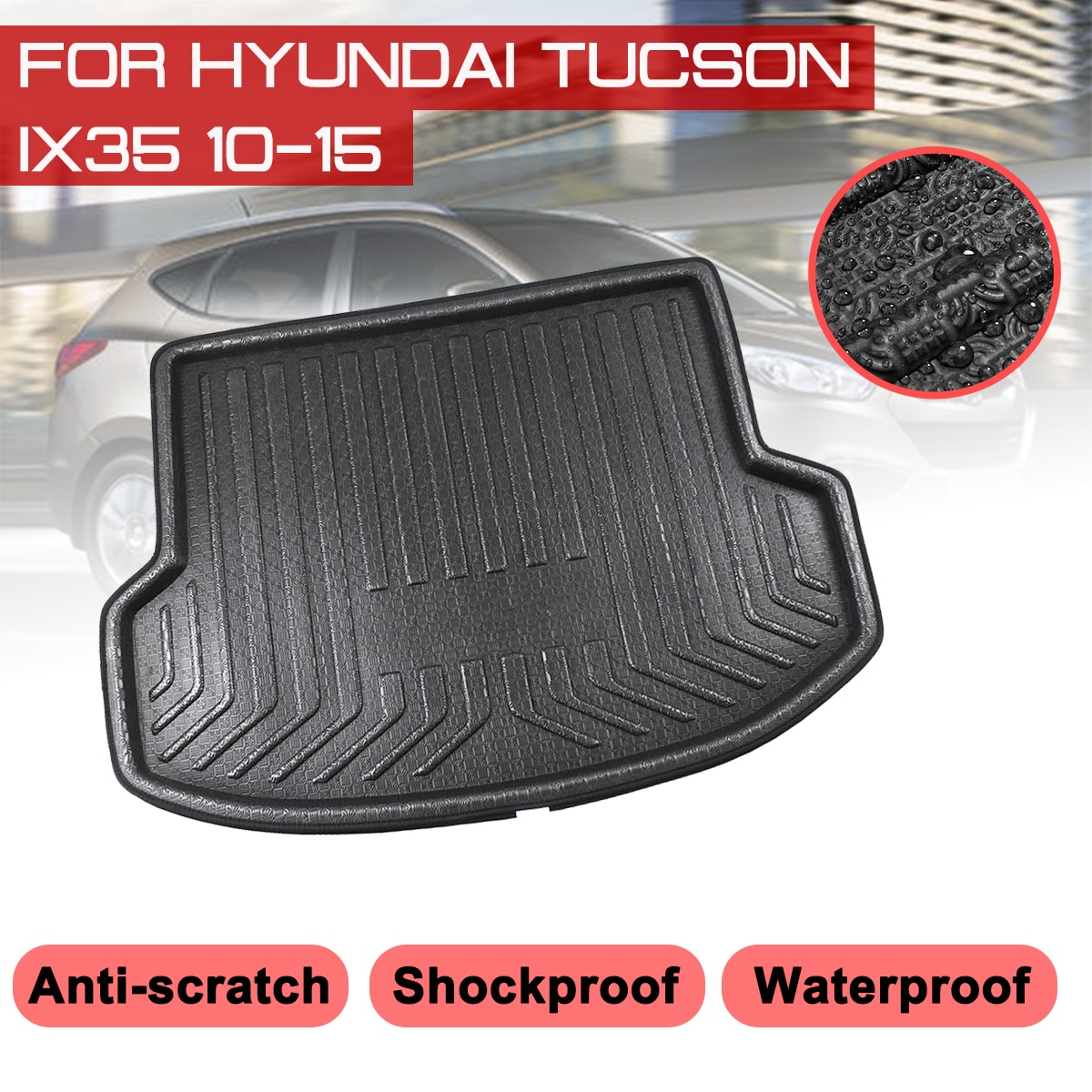 Til hyundai tucson  ix35 bil gulvmåtte tæppe bag bagagerum anti-mudder betræk