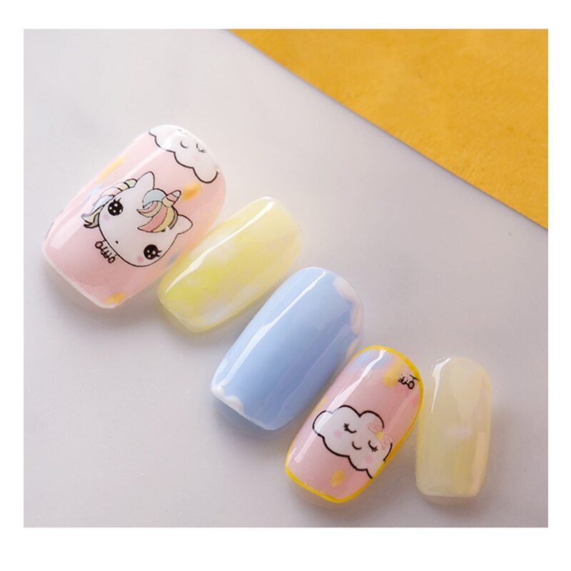 Juego de láminas holográficas para uñas, de unicornio, mezcla de animales, coloridos adhesivos de transferencia de manicura, calcomanías decorativas, 10 Uds.