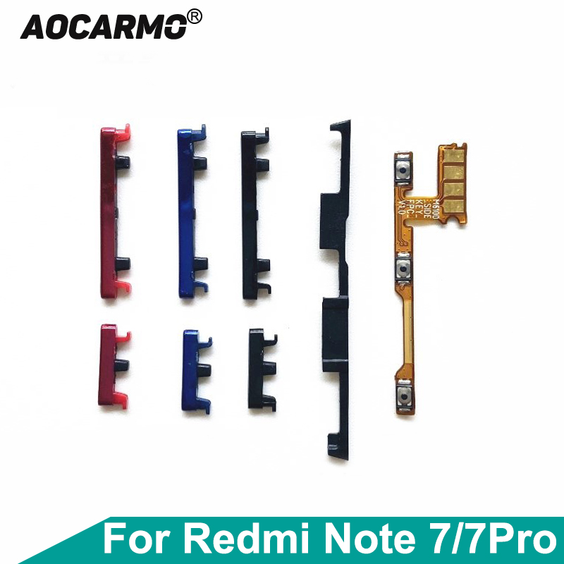 Aocarmo Voor Xiaomi Redmi Note 7 / 7 Pro 7Pro Knop On/Off Volume Switch Gesp Bolt Beugel lint Flex Kabel