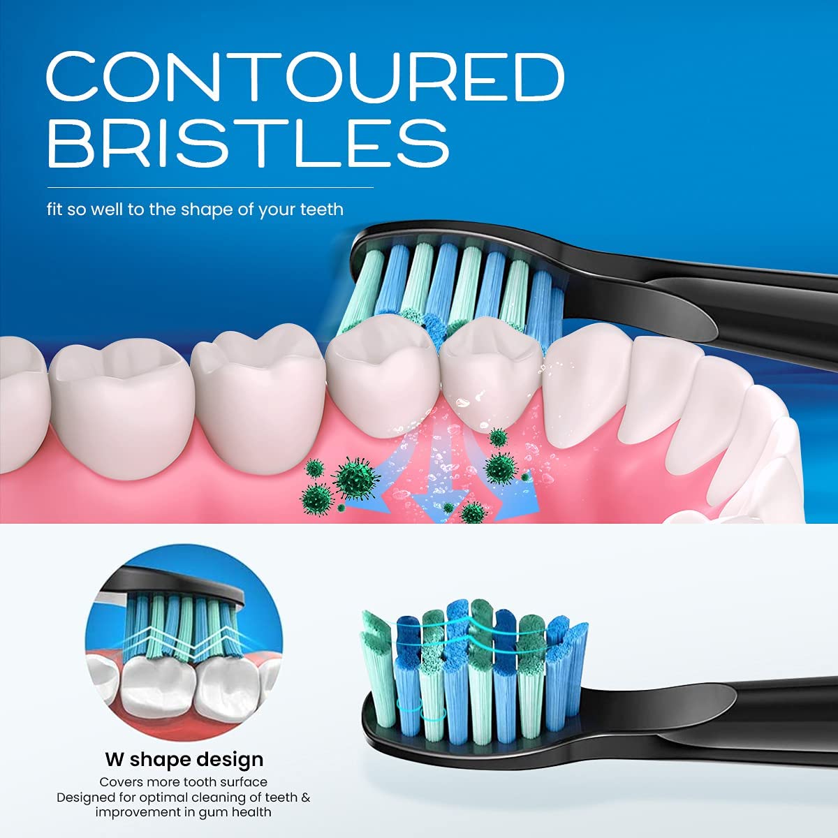 Toothbrush Replacement Heads Work For Fairywill Electric Toothbrush and Teeth Care Product Teeth White 5/10/20 Pcs