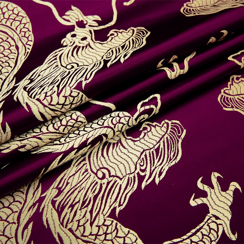75cm Dragon Pattern Fabric Brocade Jacquard Silk Fabrics Material for Sewing Needlework Cheongsam Kimono and Bag: 3