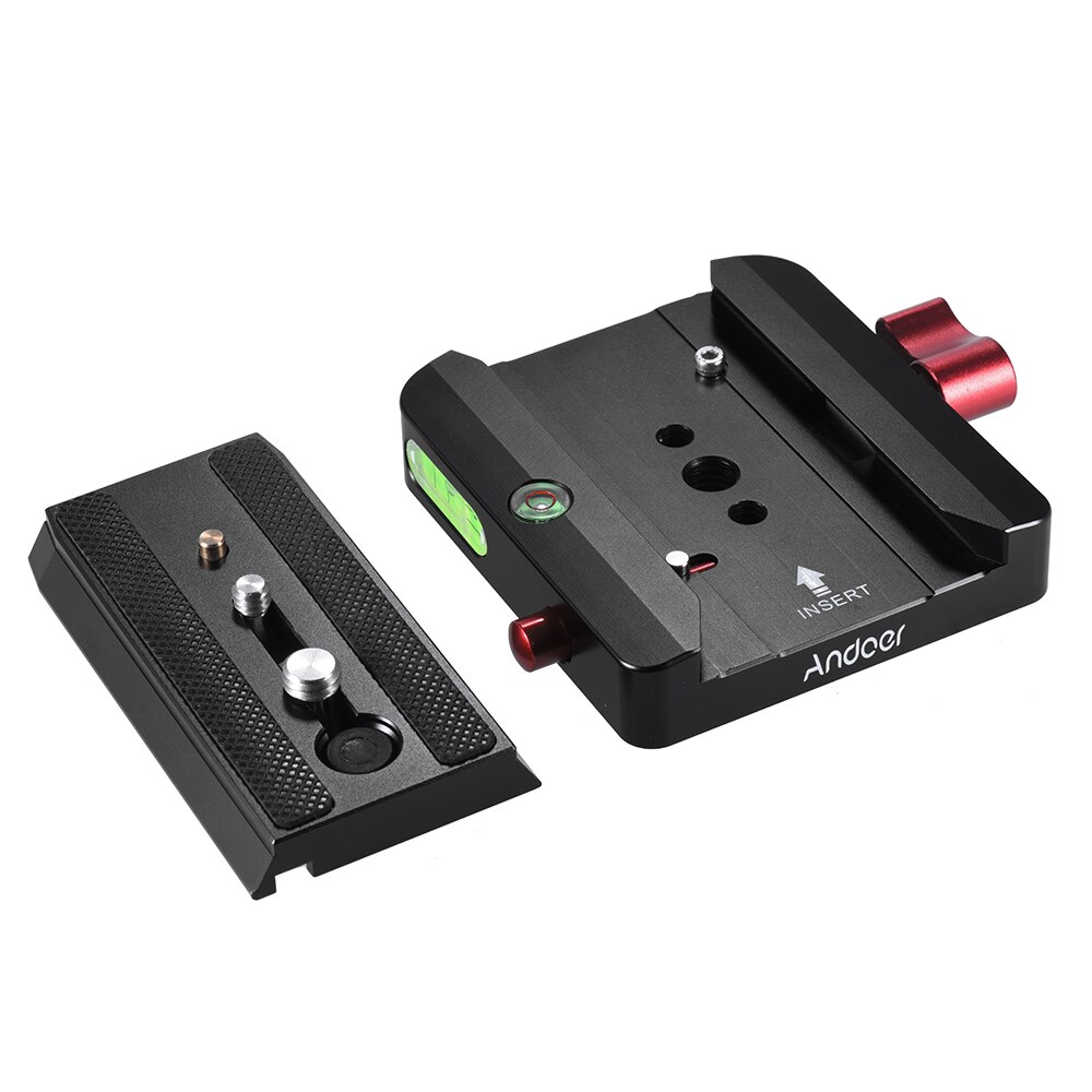 Andoer rápida conectar adaptador com liberação rápida placa deslizante para substituição do tripé 577 manfrotto