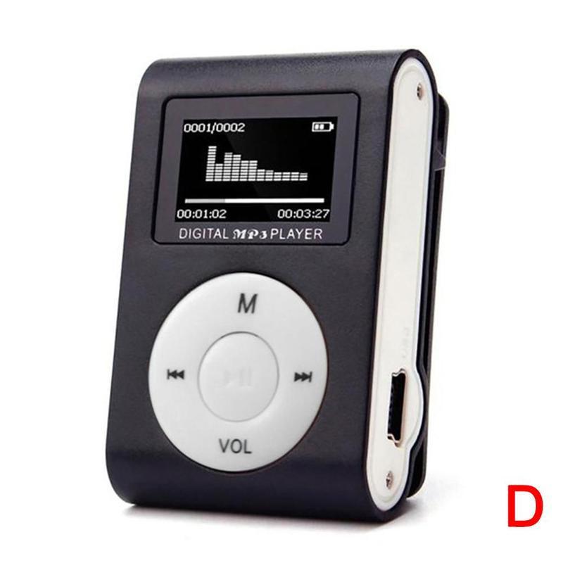 Mini Lcd-scherm MP3 Speler Met Clip 4 Kleuren Stereo Usb Muziekspeler 3.5Mm Stereo Jack MP3 Speler: black