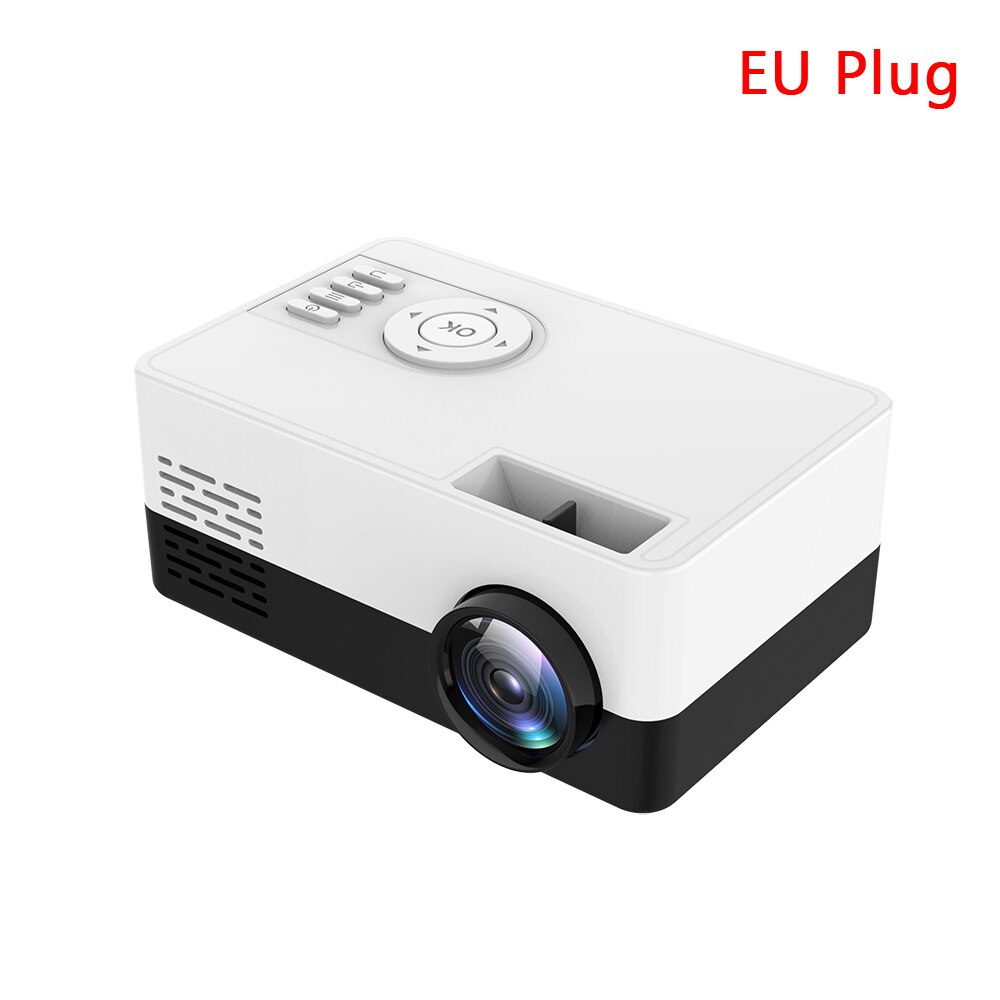 J15 Draagbare Mini Projector 1080P Ondersteuning 23 Talen Av Usb Sd Card Usb Mini Home Projector Draagbare Pocket beamer Pk J9: Black EU