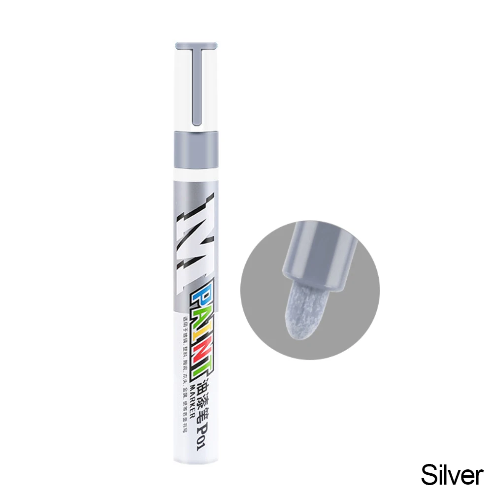 Car Scratch Repair Pen Auto Touch Up Paint Pen Fill Remover Vehicle Tyre Paint Marker Clear Kit for Car Styling Scratch Fix Care: Silver