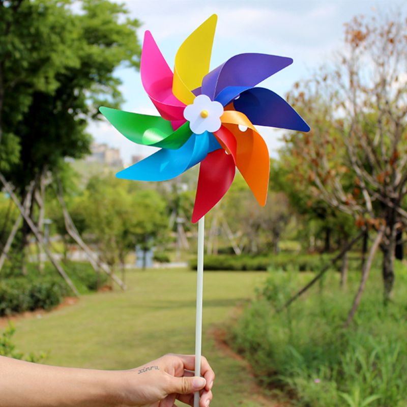 Plastic Kleurrijke Windmolen Wind Spinner Kids Speelgoed Lawn Yard Party Decor Outdoor Handgemaakte