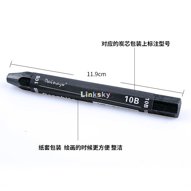 Graphite Stick Set,Water Soluble,Mixed use of dry and wet,3pcs 4B 6B 10B, Art Drawing Supplies for Sketch &amp; Shading Pencils