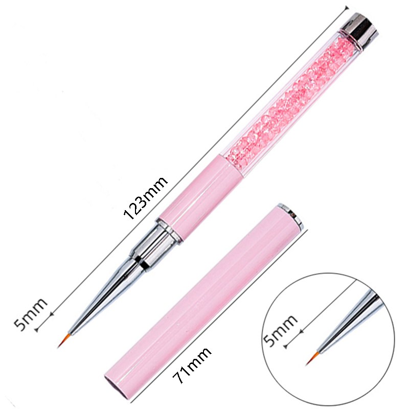 uñas accesorios y herramientas pinceles uñas manicura pincel uñas acrilicas nails Pincel para decoración de uñas, accesorios para manicura, fototerapia, acrílico, UV, extensión de Gel, pintura de revestimiento, 1 ud.: Transparente