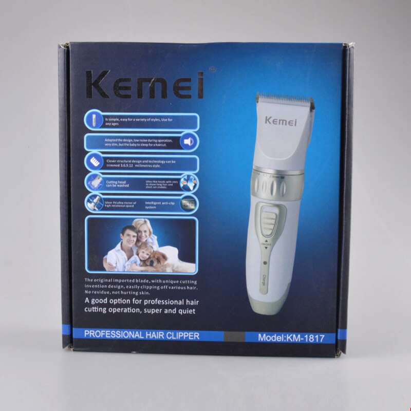 100-240V Household Hair Clipper Cordless Cutting Machine With 4 Limit Combs Adjustable Ceramic Electric Hair Trimmer 35D: with box