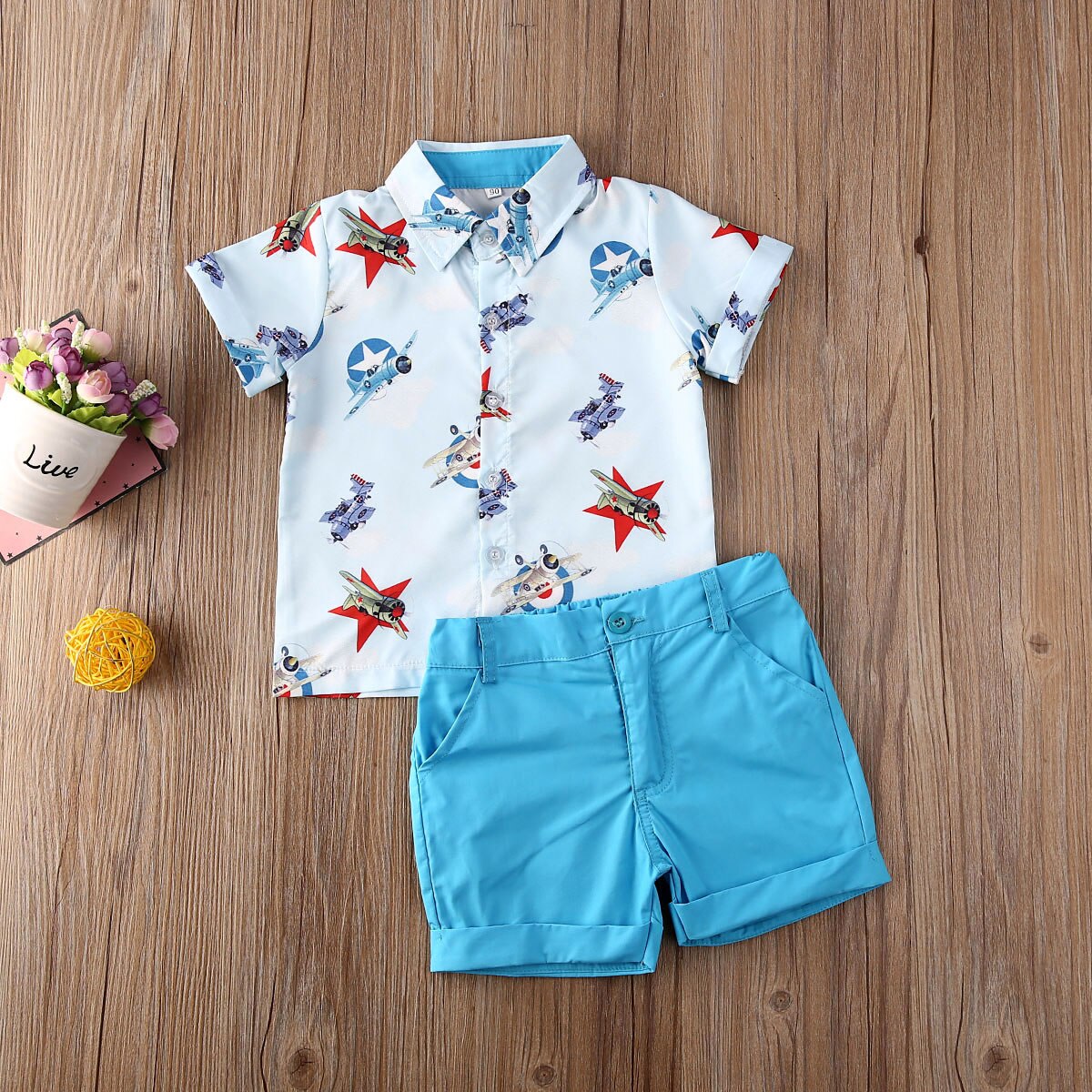 Baby Zomer Kleding Peuter Kids Baby Boy Korte Mouwen Kleding Shirt Tops Broek Formele Party Paard Print Outfits Set