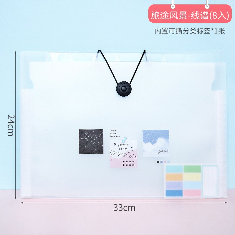 A4 Organ Pack Multilayer Folder PP Storage Bag Student Test Paper Clip Classification File Holder Pen Box Office Information Bag: XianPu