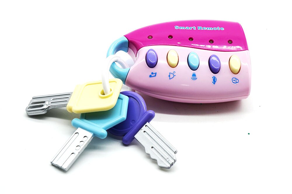 Baby Musikalische Auto Schlüssel Mit Klang Und Licht ÜSpund Hören Rosa Und Blau 24 Monate freundlicher Molaren Spielzeug: Rosa