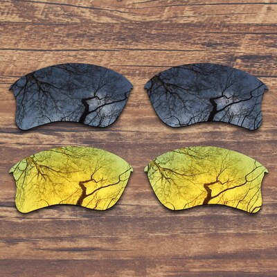 ToughAsNails Polarized Replacement Lenses for Oakley Flak Jacket XLJ Sunglasses - Multiple Options: Black and Gold
