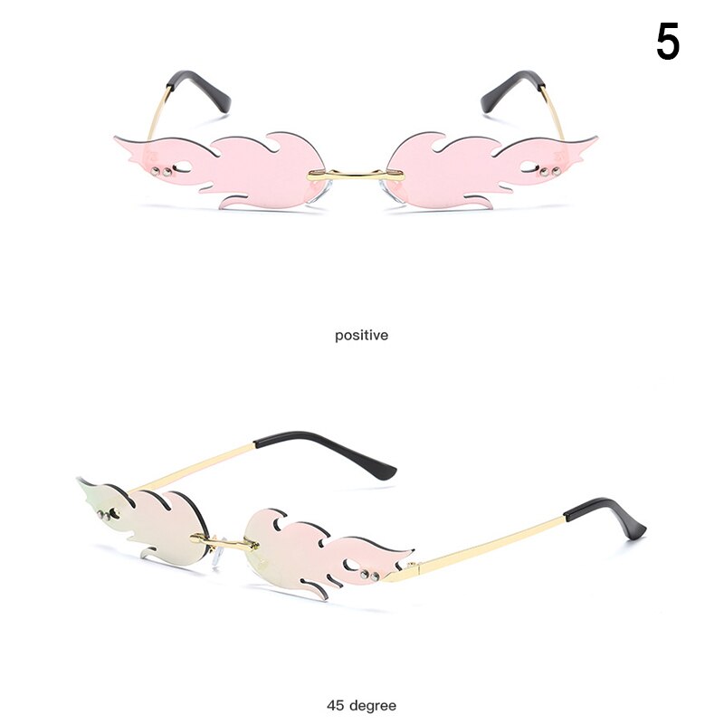 Gafas de sol de fuego llama gafas de sol sin montura ola gafas de sol de tendencia estrecha: 5