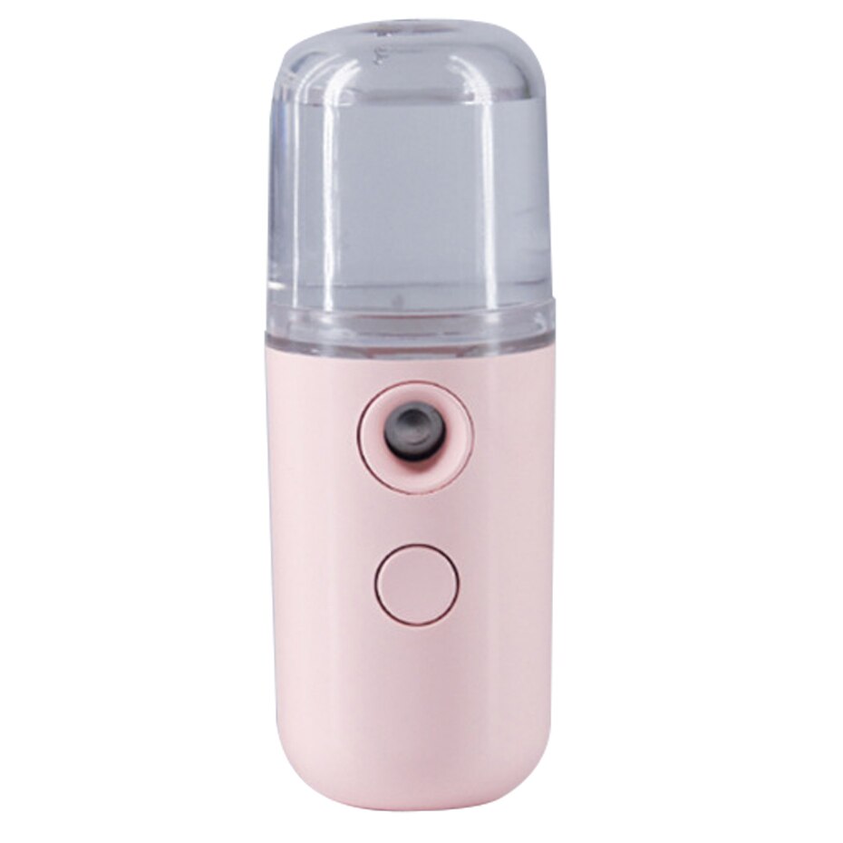 Nano Facial Mister Handy Mist Sprayer for Face Moisturizing Hydrating Mini USB Rechargeable Travel Face Humidifier Atomizer: Light Pink