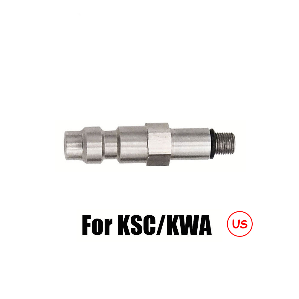 Adattatore per valvola per rubinetti per caricatore HPA Sonda di ricerca maschio Accoppiatore a disconnessione rapida (versione USA) Per KSC/KWA,KJW/WE,Marui,VFC: Trasparente