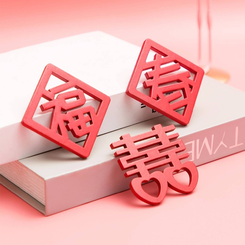 Chinese stijl koelkaststickers magnetische stickers zegen xi fu chun woord bruiloft feest jaar muurdecoratie