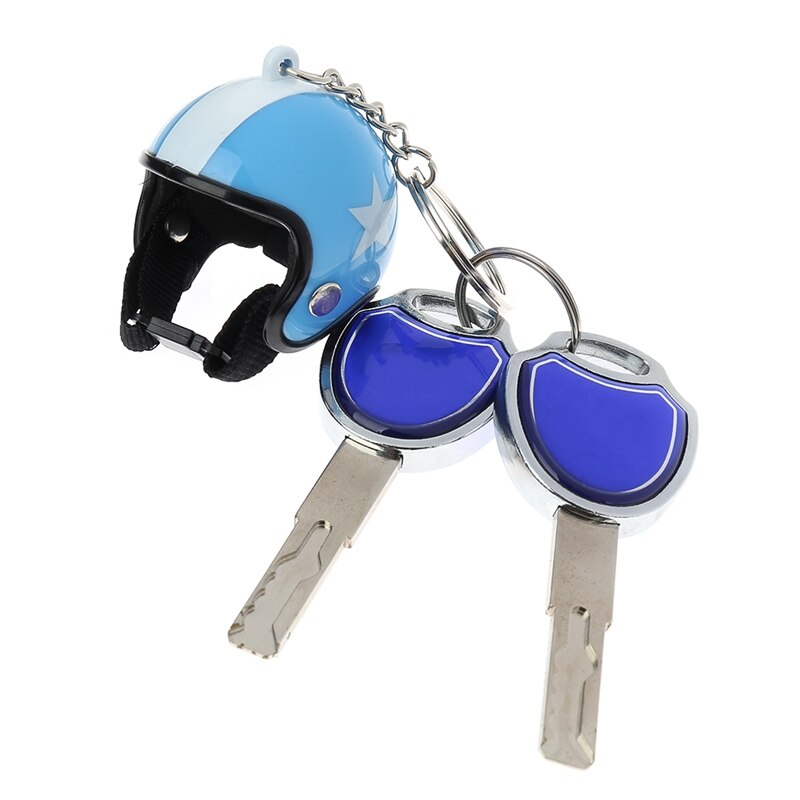 1pcs Motorcycle Helmet Key Chain Hanging Key Chain Ring Keychain Keyring Toy for Men or Women 3D Miniature Plastic