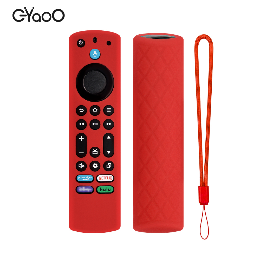 Silikonowa osłona pilota do Fire TV Stick 4K Max 2. generacji Fire TV Omni Series Remote ze smyczą świecącą w ciemności: Czerwony
