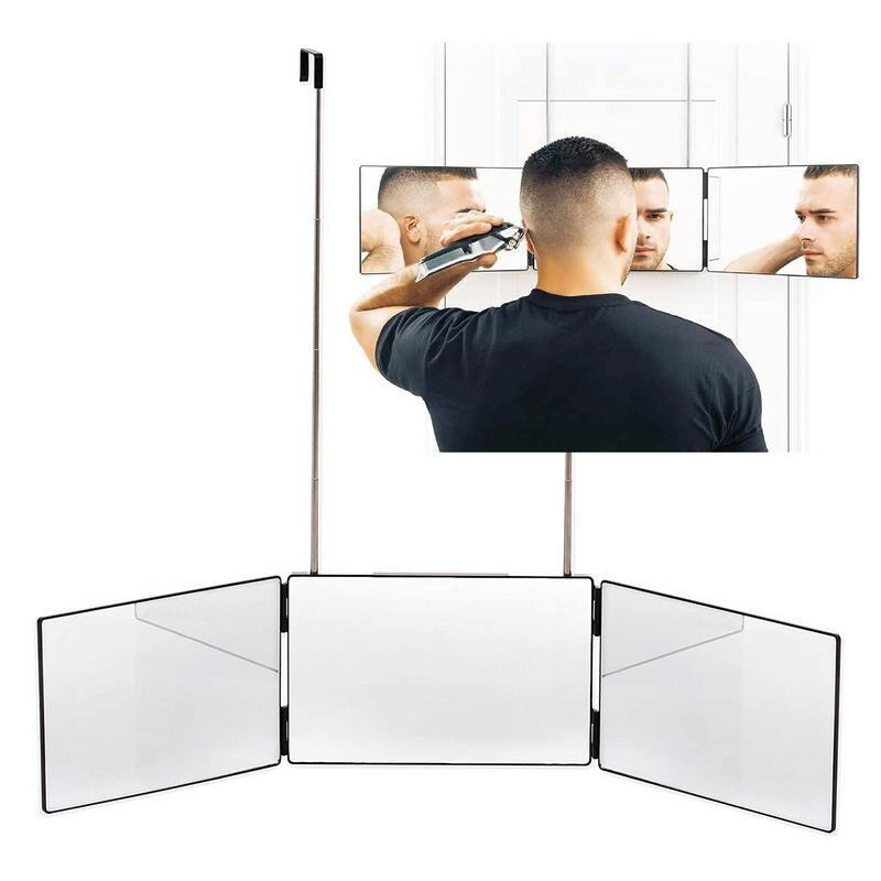 3 Way Mirror - 360 ° Zelf Cut Spiegel Tri-Fold Spiegel Voor Zelf Haar Snijden &amp; Styling Met hoogte Verstelbare Telescopische Haken | D