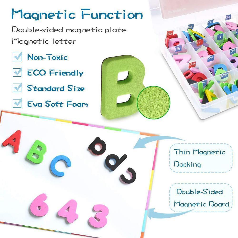 Magnetic Letters 243 Pcs Uppercase Lowercase Foam Alphabet ABC Magnets for Fridge Refrigerator Educational Toys Set