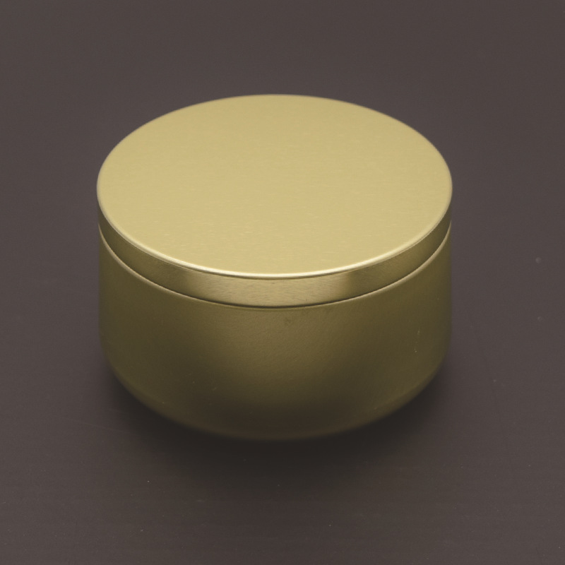 12Pcs Round Metal Tin Box with Lid Bulk Candle Tin Black Gold Jar Storage Empty Pot Plain Screw Top Cans Cosmetic Container: gold 2