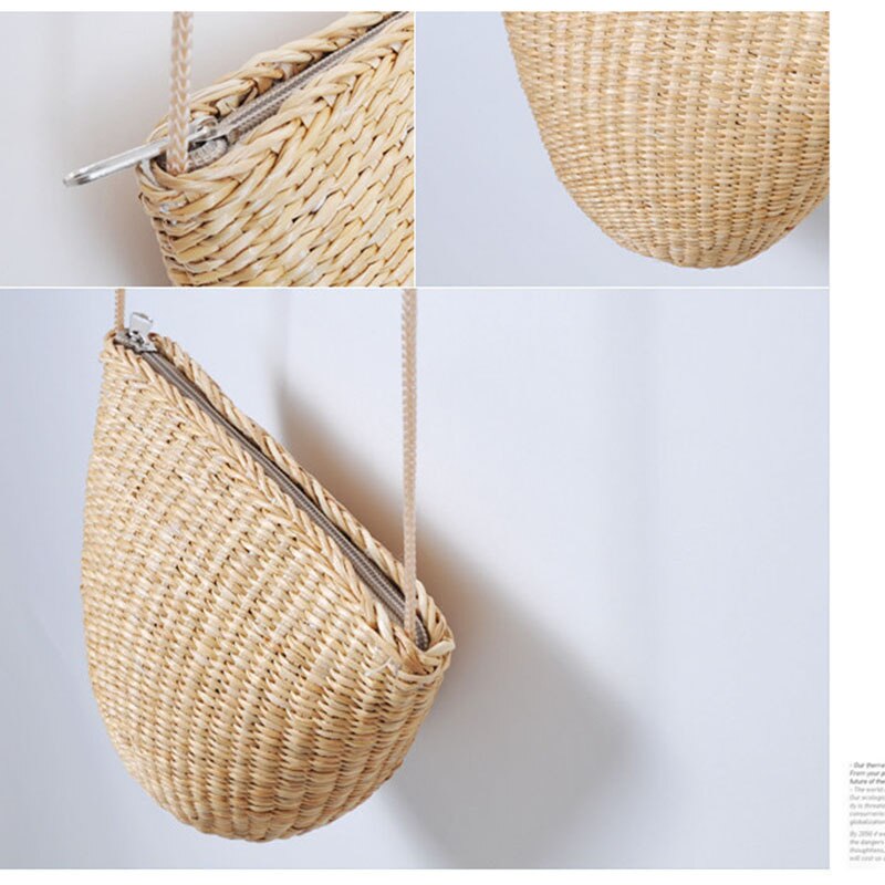 Fatti a mano Delle Donne di Borsa A Tracolla Piccola Borsa di proprietà Borse Da Spiaggia di Paglia Rattan Intrecciato Crossbody Borsa Della Boemia Borse A Tracolla Della Borsa A Maglia