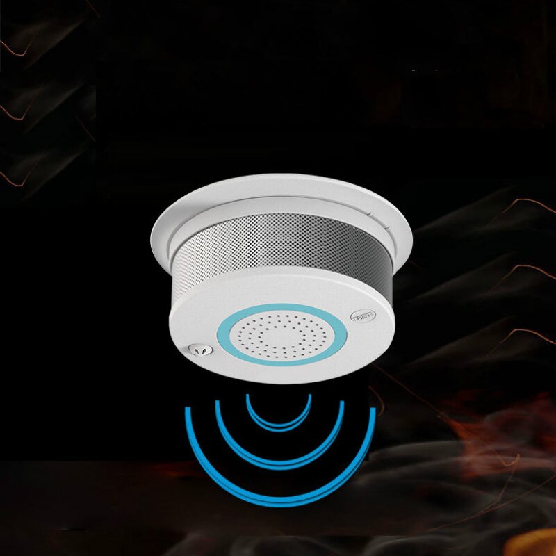 WiFi Smoke Temperature Detector Sensor,Fire Protection Smokehouse Combination Fire Alarm Home Security System Smart Home