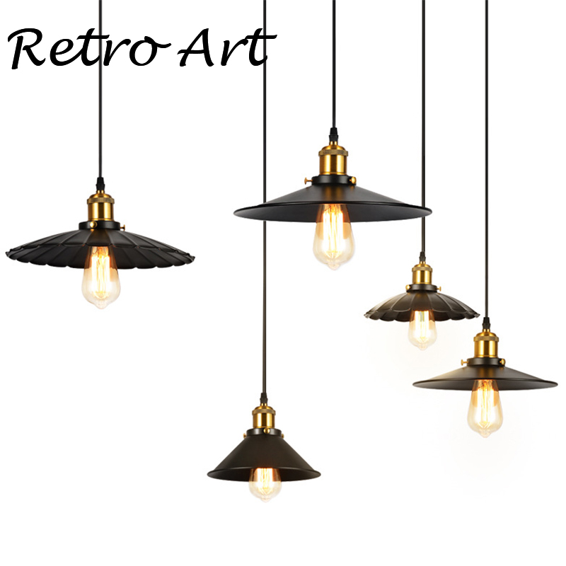 Decoratieve Hanglamp E27 Bar Restaurant Lamp Armaturen Vintage Edison Stijl Opknoping Lamp Met Lampenkap
