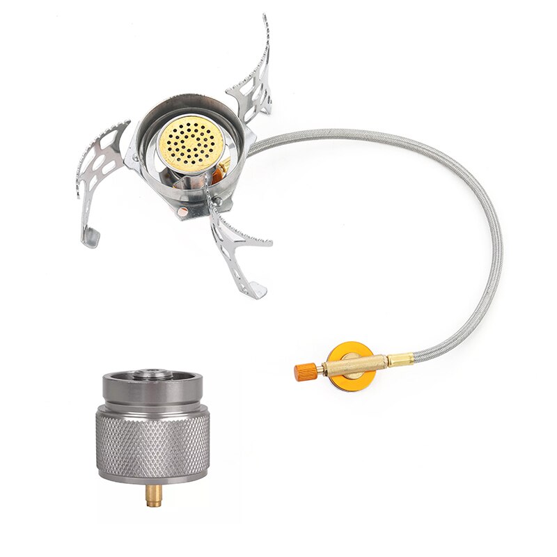 outdoor camping stove head blue fire copper core windbreak stove portable split gas stove Fierce stove hiking cookstove: set 4